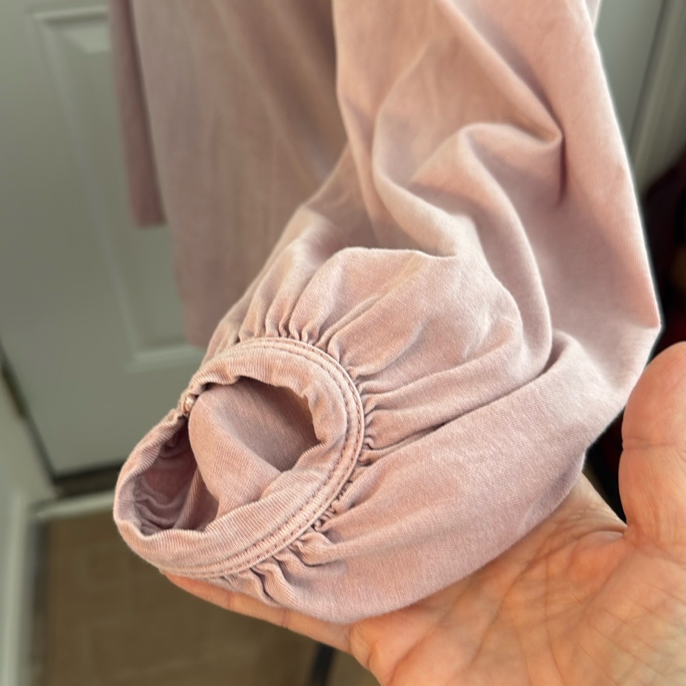 Universal Thread Womens Dusty Pink Lilac Puff Balloon Sleeve Cotton Top Medium - Picture 6 of 15